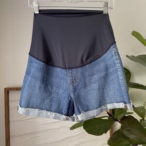 NWT Womens MADEWELL Maternity High Rise Cutoff Stretch Denim Jean Shorts Size 26